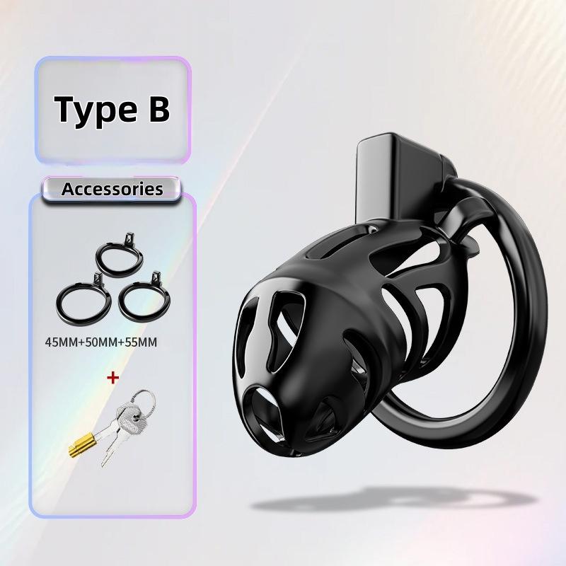 Male Chastity Cage Resin Breathable Design Secure Lock Anti Removal Discreet Device Adjustable Ring Personal Wellness Adult Toy