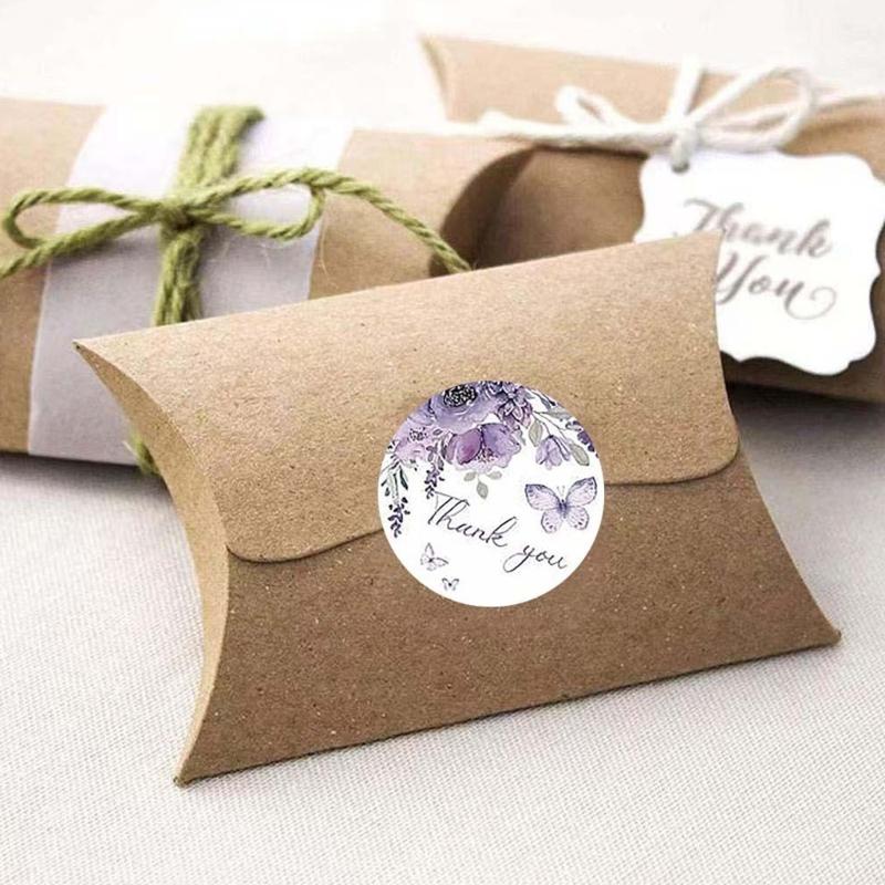 Runde Aufkleber Dankeschön Etiketten Umschlagaufkleber Etiketten mit Blumendruck für Hochzeit Brautparty Geburtstagsdekoration