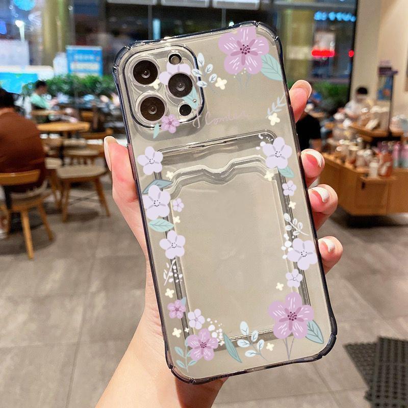 For iPhone 14 Pro Max Case Daisy Flower Clear Phone Case For iPhone 11 12 13 15 16 XS XR X 7 8 Plus Wallet Card Bag Holder Cover