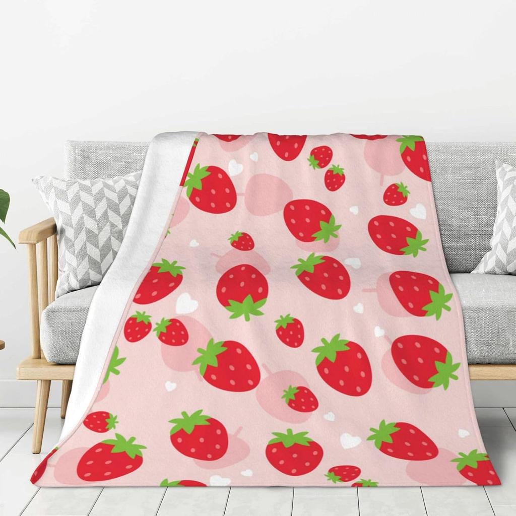 Soft Flannel Throw Blanket Watercolor Rooster Hen Chick Print Lightweight Cozy Warm Sofa Bed Farm Home Decor