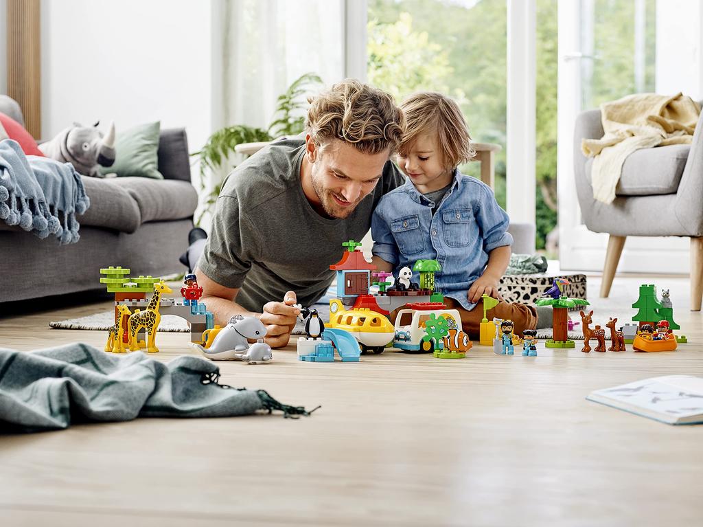 LEGO Duplo Welt Tiere Weltentdeckung 10907 Pädagogisches Bausteine Spielzeug für Mädchen und Jungen