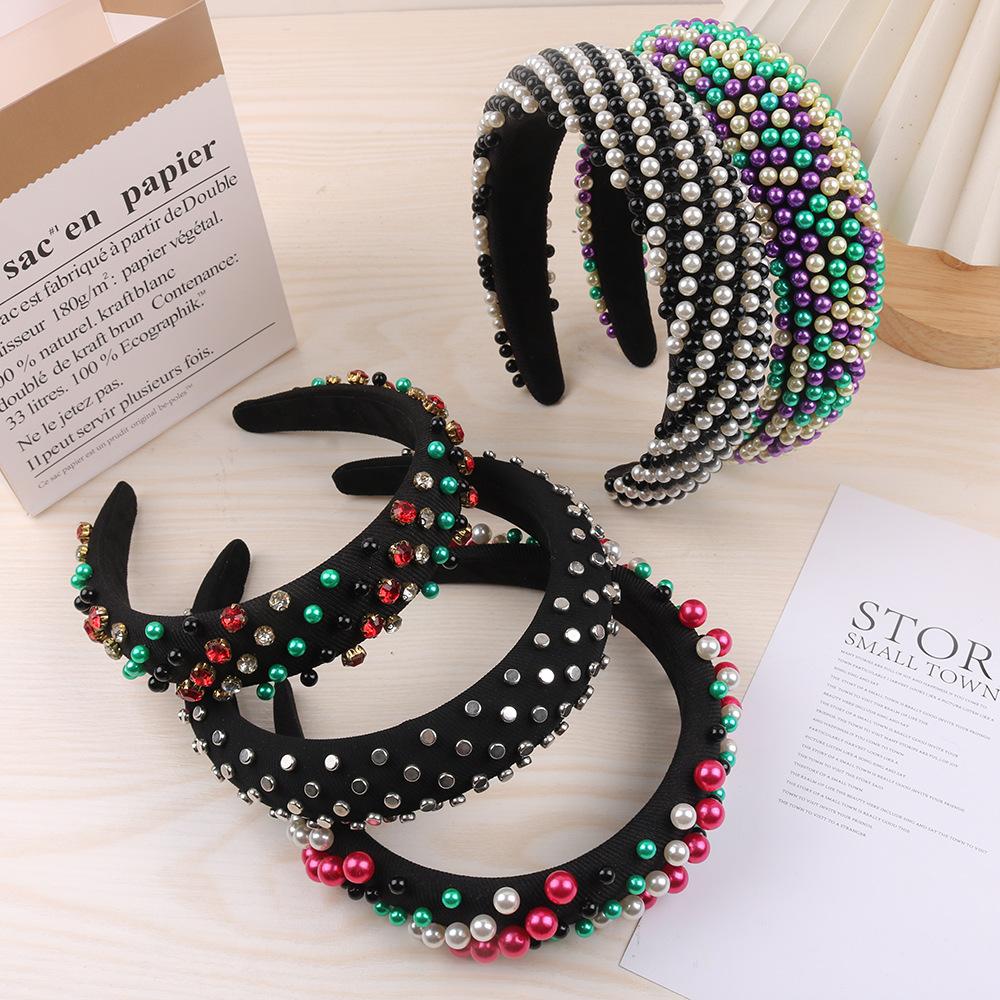 

New Fashion Baroque Sponge Full Pearl Hair Accessories Hair Hoops for Women