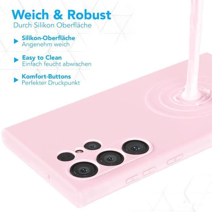 Coque de protection - Samsung - Galaxy S24 Ultra - Silicone Liquide - Rose Clair - Ultra Slim