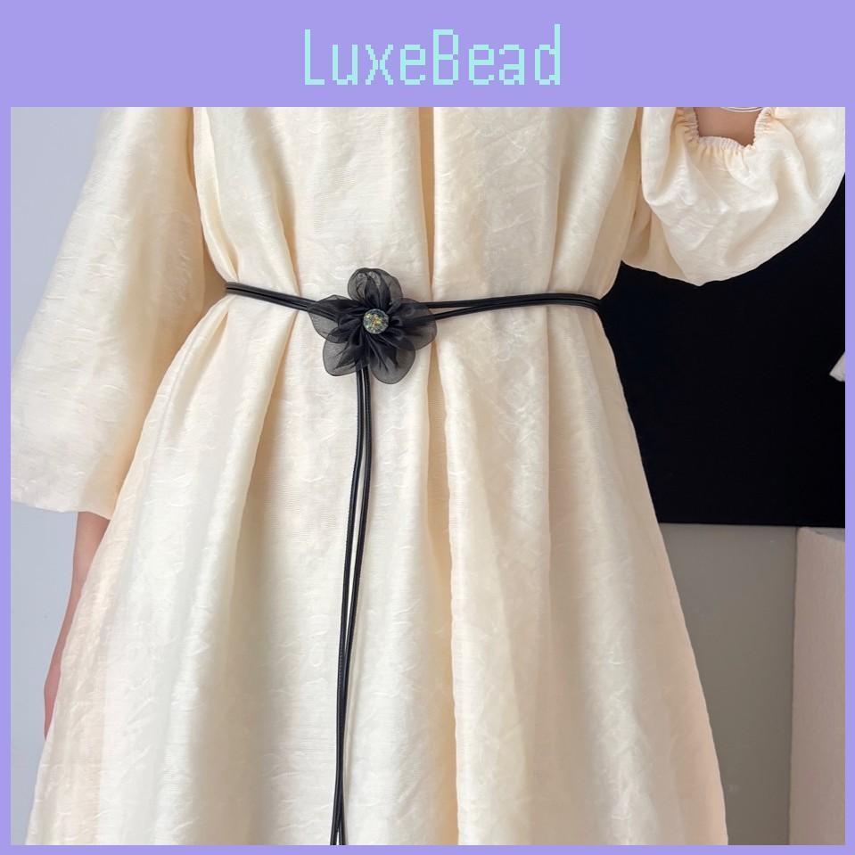 Flower Thin Fabric Waist Belt Women Decorative Dress Sub Accessory Soft Rope