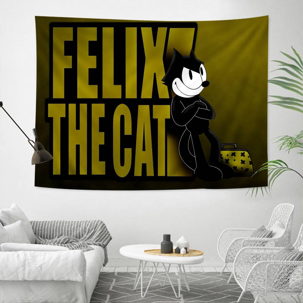 FFelix TThe CCat Cartoon Tapestry Art Science Fiction Room Home Decor Wall Hanging Sheets