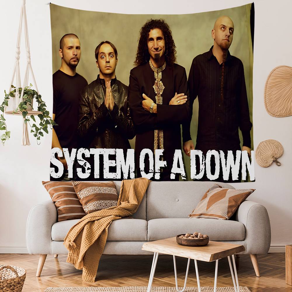 System Of A Down Band Colorful Tapestry Wall Hanging Hippie Flower Wall Carpets Dorm Decor Wall Art Decor