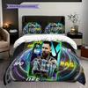 Ronaldos Legacy Football Three-piece set (1 * duvet cover + 2 * pillowcase, without core) 2D Flat Duvet cover and pillowcase Soft and comfortable