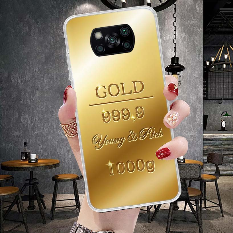 Fine Gold Pattern Printing Soft Phone Case For Xiaomi Poco X3 X4 Nfc X5 X6 X7 F7 Ultra F5 F6 Pro F4 Gt F3 M6 M3 M4 M5S X7Pro Fun
