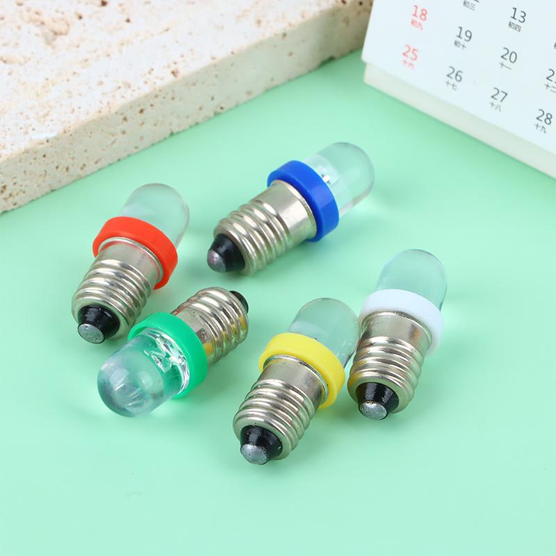 5PCS E10 LED Screw Base Indicator Bulb Cold White 12V DC Light Bulb  Low Power Consumption