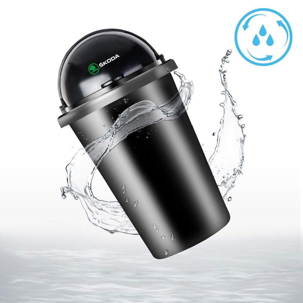 Universal Car Trash Can Storage Box With Rotating Lid Car Leak-proof Car Trash Can For Skoda S Octavia A5 Kamiq VII Yeti Scala  BI7