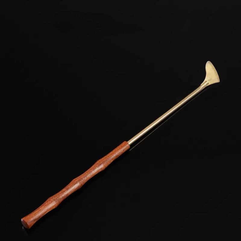 Wooden Handle Brass Incense Lore Tools/Lotus Seal Film Mold Incense Spoon Shovel Gray Pressing Sweeping Chopsticks Seal Tools