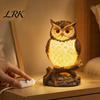 Non Glaring Warm Light for Reading 3D Animal LED Night Light, Resin Dolphin Owl Lion Sculpture Table Cute Bedside Nightlight Bedroom Lamp, USB