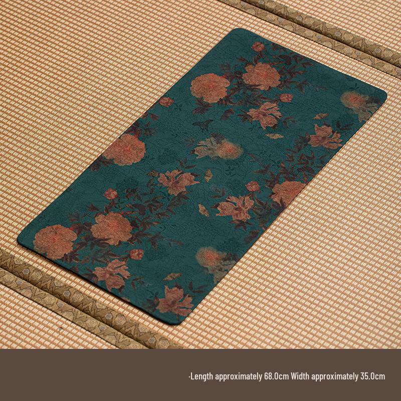 High-End Xiangyun Silk Zen Tea Mat: Waterproof Jacquard Tablecloth & Retro Runner
