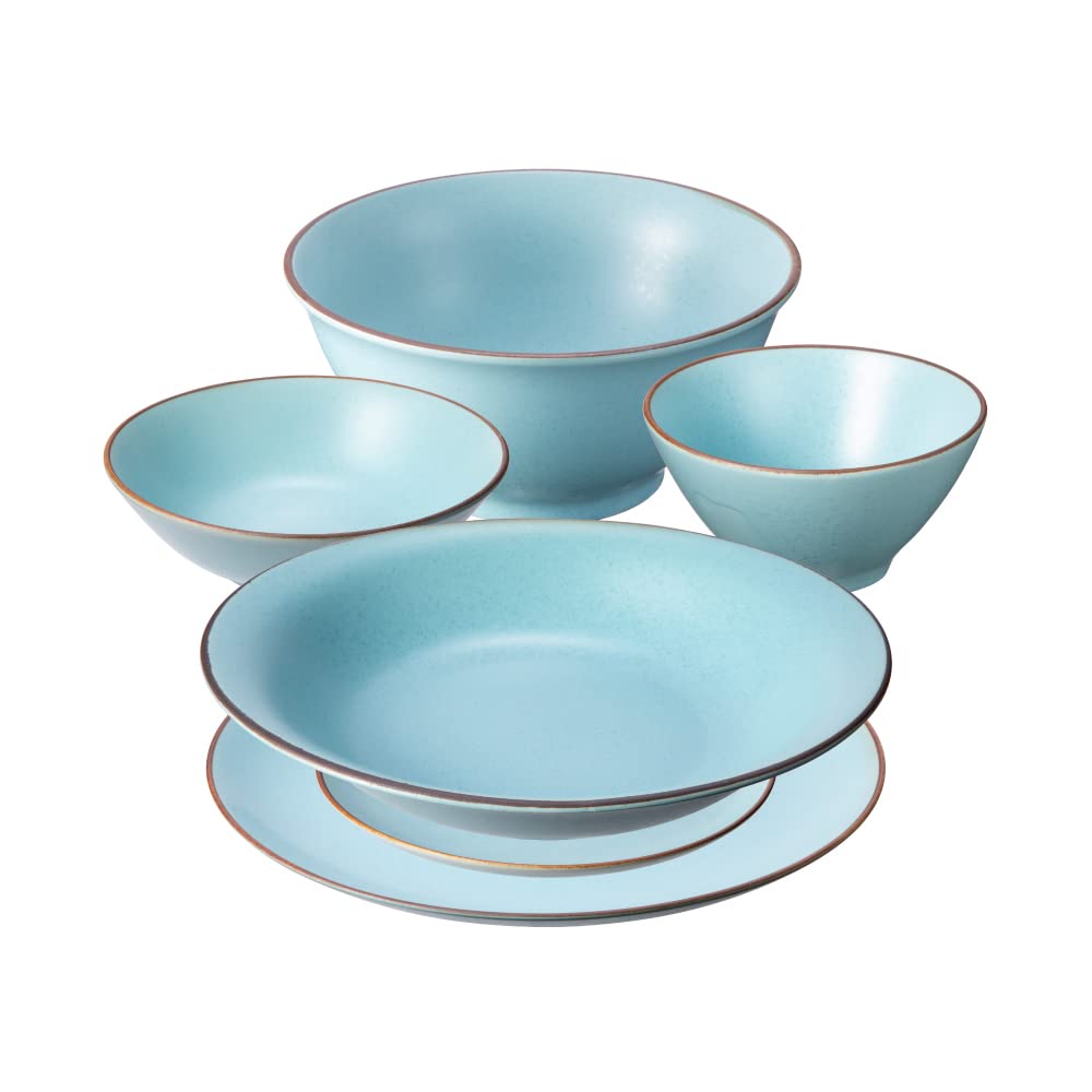 [Made in Japan, Mino Region, Gifu Prefecture] simfe. 6-Piece Dinnerware Set 23cm Plate, 16cm Plate, 14cm Bowl, Free Bowl, Donburi Bowl, Oval Bowl,