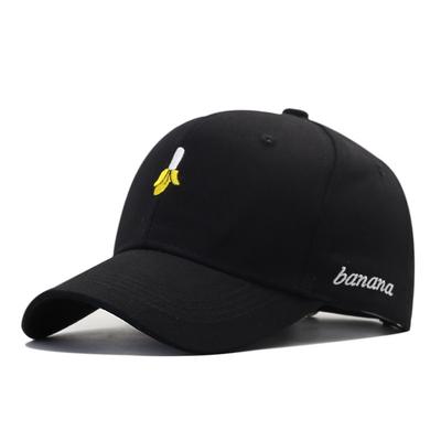 New Black Baseball Cap Banana Embroidery Simple Casual Cap Male and Female Couples Outdoor Sun Hat