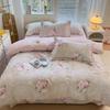 Colorful Soft Pure Cotton Printing Duvet Cover Sets Twin Double Bright Fresh Flowers Patterned Breathable Flat Sheet Pillowcases