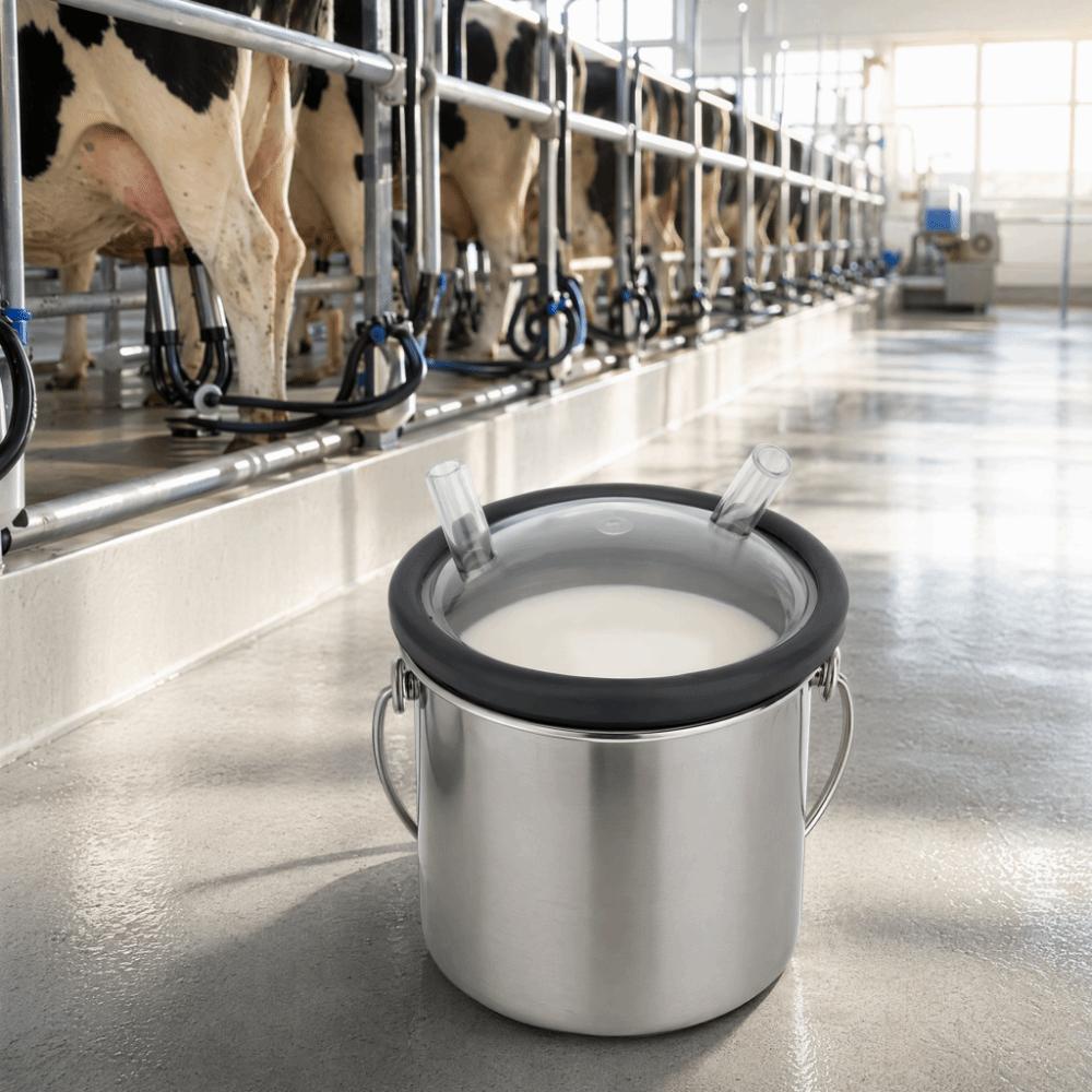 Two Entrances Lid Milking Machine Bucket Lid Plastic Two Open Lid Milk Bucket Lid  Sheep Milking