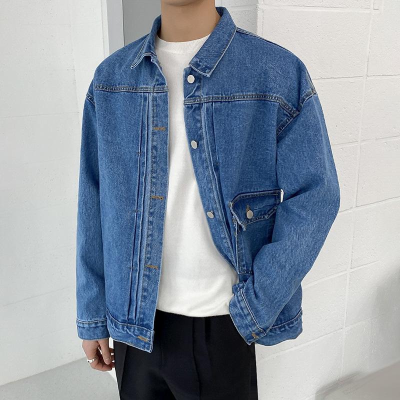Men's Autumn New Denim Jacket Korean Style Trendy Men's Loose Clothing for Teenagers and Students