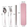 Portable Stainless Steel Cutlery Set: Fork, Spoon & Chopsticks - Ideal for Students & Outdoor Use