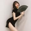 Sexy New Sex Underwear Slim Fit Retro Cheongsam Side Slit Short Sleeve Hip Wrap Hot Passion Dress
