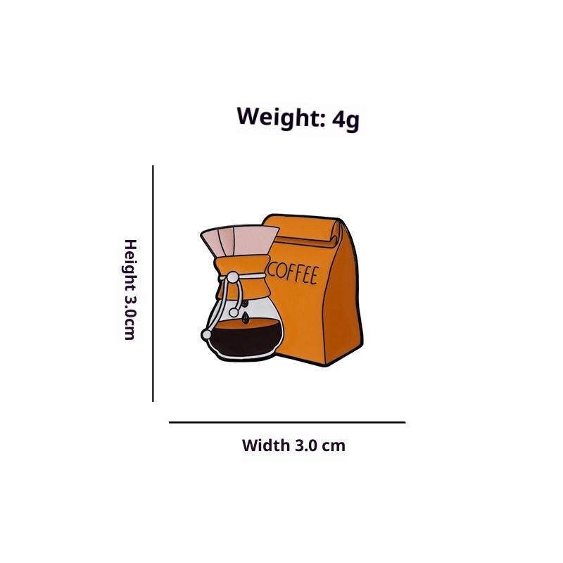 

Я люблю кофе Эмалевая брошь Кофейное зерно Значки на лацкан Круассан Кофемашина Сумка Креативный кофейный металлический значок Ювелирное изделие Подарок другу A4