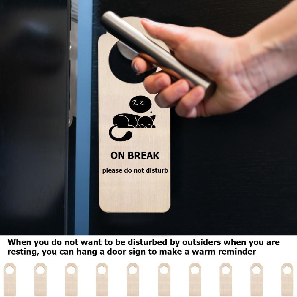 10 Pieces Wooden Door Handle Hangers Unpolished Natural Odor Free Wood Diy Craft Painting Writing Sign Blank Double Sided