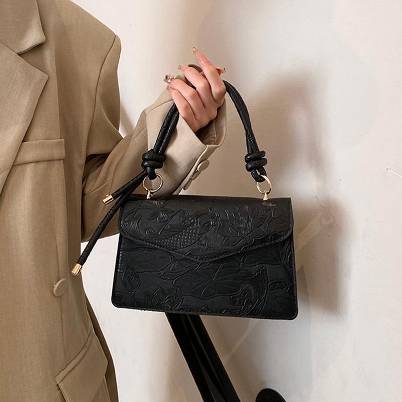 Autumn Womens Small Square Shoulder Bag Premium Textured Crossbody Bag Fashion Minimalist Versatile Handbag Purse KTB