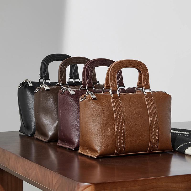 Vintage Echte Leder Kissen Kleine Schulter Umhängetaschen für Frauen Trend Designer Tragetaschen Damen Handtaschen