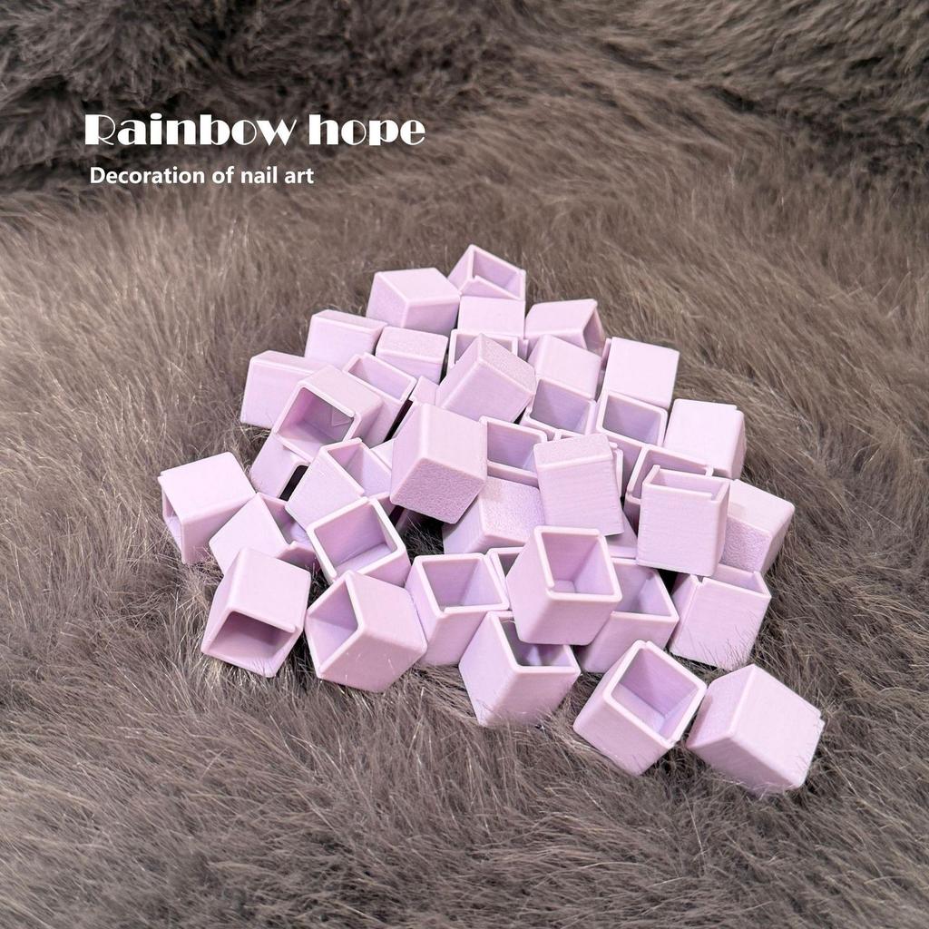 Macaron Pastel Non-Cross-Grid Small Nail Art Storage Box - Practical & Portable with Separate Compartments