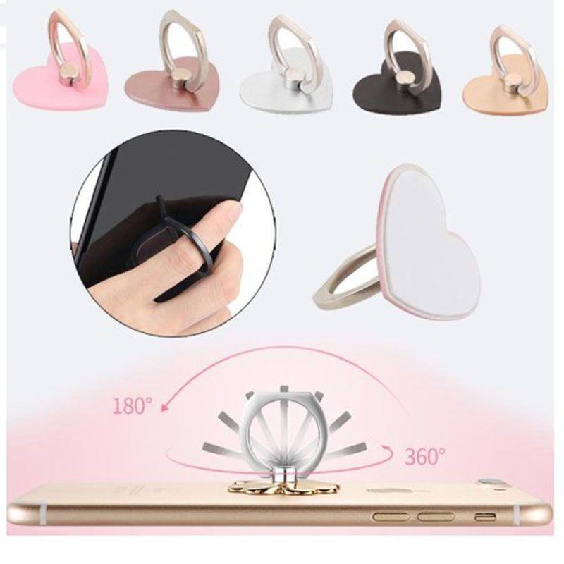 Heart Shape Ring Phone Holder With Metal Design For Universal Smartphones