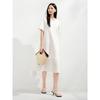 Jiuzi Anna Kou Light Human Style Cleanfit Spliced Pleated Dress for Women 2025 Summer New Style