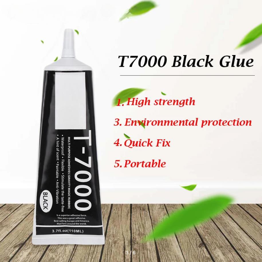 1Pcs 15/50/110ML T7000 Black Contact Cellphone Tablet Repair Adhesive Electronic Components Glue With Applicator Tip