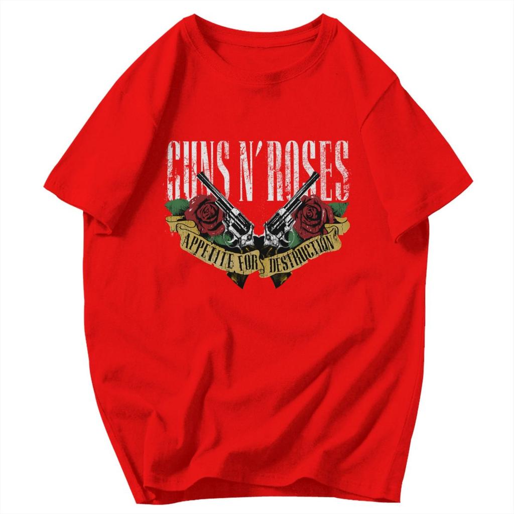 Men T Shirt Guns N Roses Band Fans Gifts Y2K Graphic Tees Unisex Clothing T Shirts