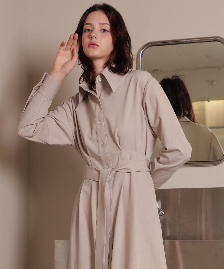 Leobeucham [Kate Belt Dress_Beige] Kate Belt Dress_ Beige