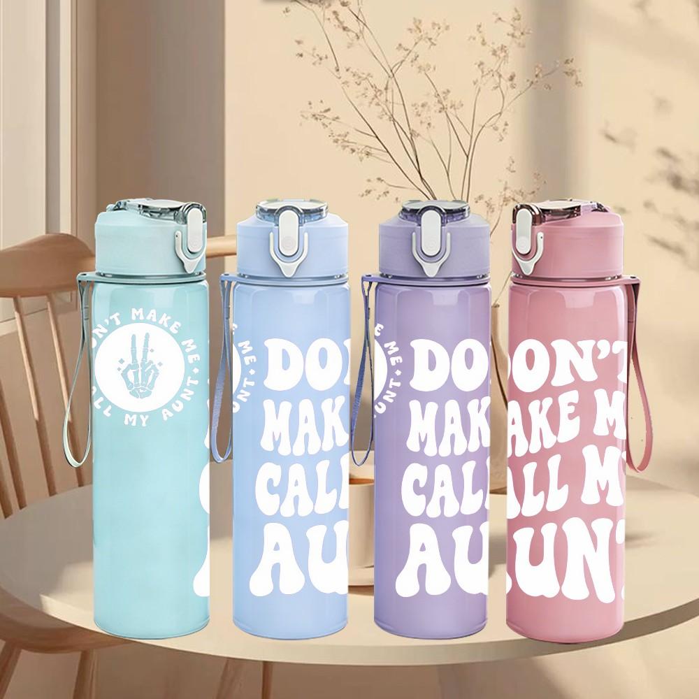 1PC Don’t Quit Keep Fight Slogan Text 750ml Color Plastic Sports Water Bottle Leakproof Flip Straw Lid Suitable for Sports Office Home Use