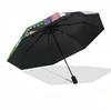 1pc Outdoor Umbrella with Naruto, Sasuke, Sakura, and Kakashi Print - Automatic Opening/Closing Umbrella with Portable Tri-Fold Design, 8-Rib Iro