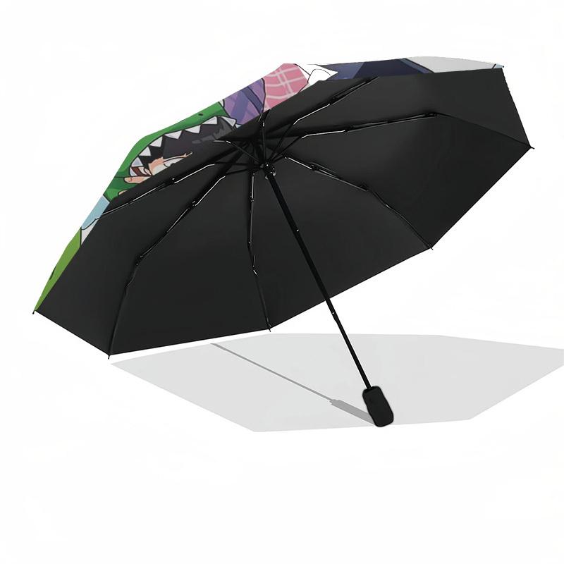 1pc Outdoor Umbrella with Naruto, Sasuke, Sakura, and Kakashi Print - Automatic Opening/Closing Umbrella with Portable Tri-Fold Design, 8-Rib Iro