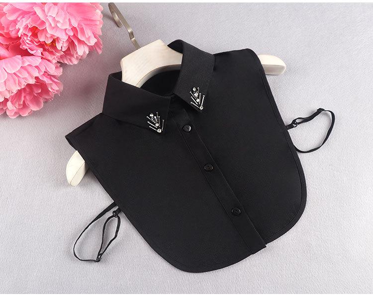 Versatile Women's White Beaded Detachable Shirt Collar for Sweaters – Autumn and Winter Accessory