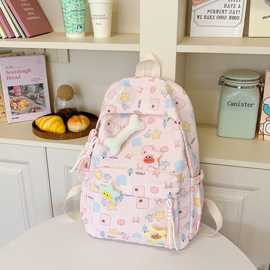 Korean Cute Cartoon Schoolbag for Teens - Large Capacity Backpack for Girls