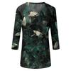 Womens Spring Tops V Neck Floral Print Summer Shirts for Women Casual 3/4 Sleeve Womens Summer Shirts Lightweight Blouse