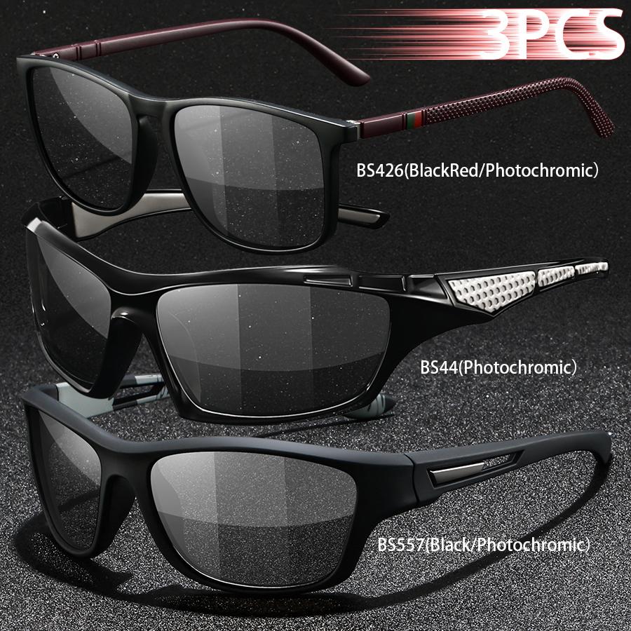 1PCS Photochromic Sports Sunglasses Men Women Vintage Cycling Driving Mountaineering Chameleon UV400 Eyewear