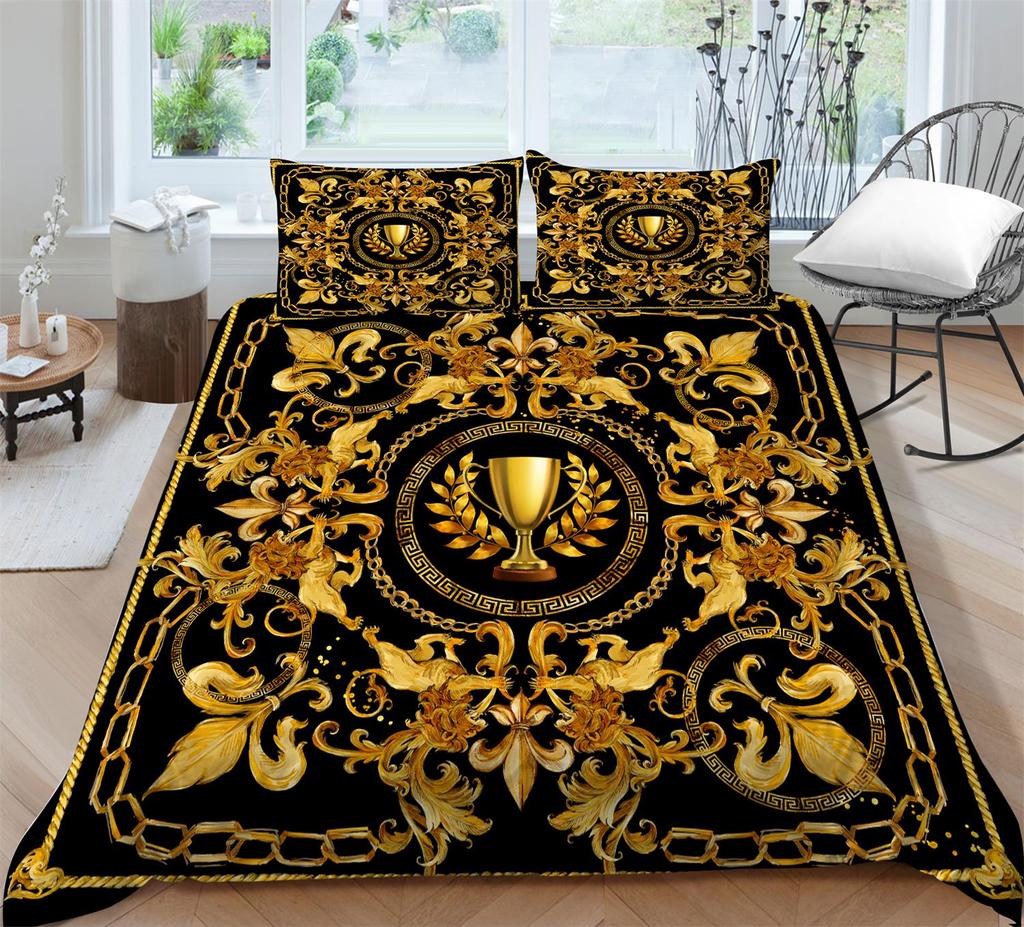 3D Digital Printed Bedding Set, Luxurious Home Duvet and Pillowcase, 2/3 Pieces of Microfiber Fabric for Home Decoration