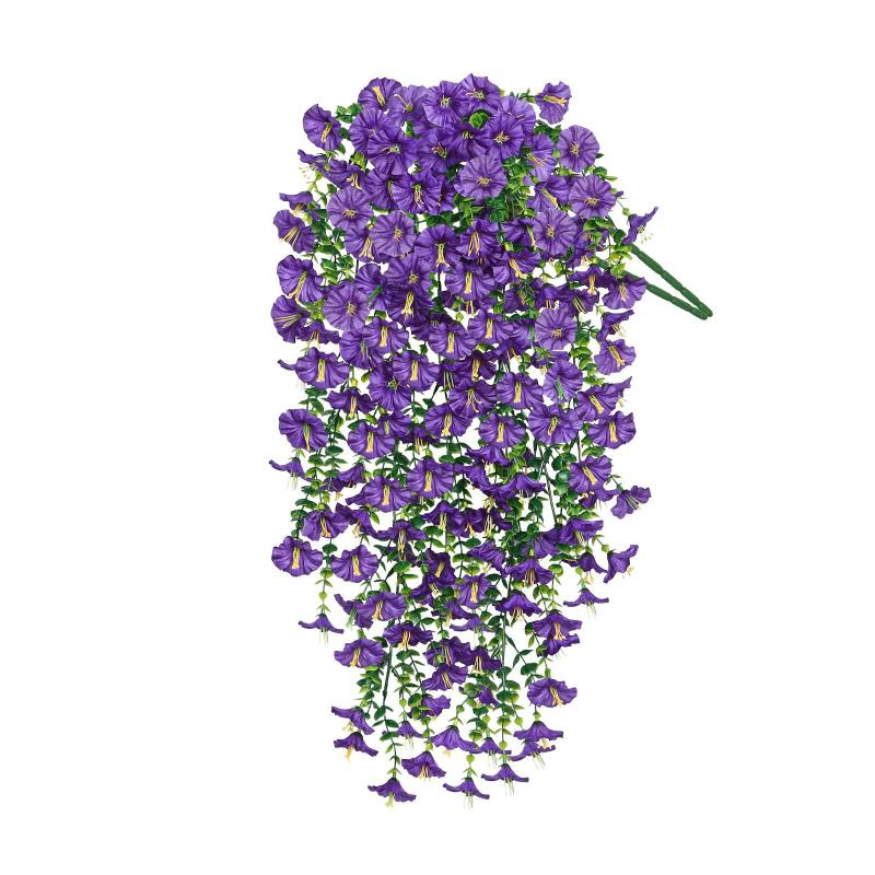 Artificial Morning Glory Silk Flower Vine Hanging Garland Fake Flower String For Home Wedding Outdoor Wall Garden Decor
