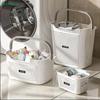Large Plastic Laundry Basket Storage Bin,Hollow Out Dirty Clothes Basket,Dormitory And Bathroom Portable Storage Basket
