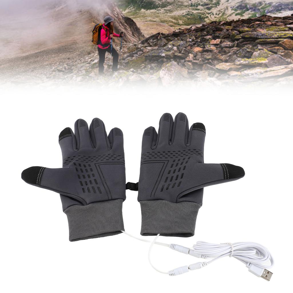 USB Heated Gloves Touchscreen Anti Slip Water Resistant Wind Proof Electric Winter Gloves for Man Woman
