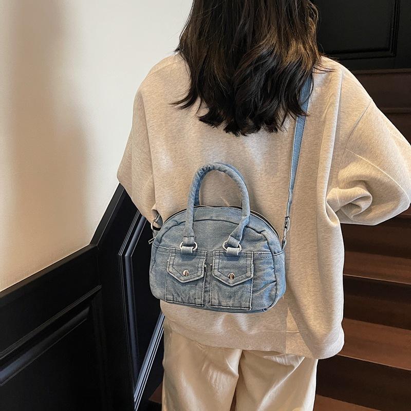 New denim daily bag commuting simple casual shoulder portable messenger bag