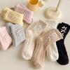 Bowknot Middle Tube Socks Thicken Floor Socks Cute Women's Socks  Winter