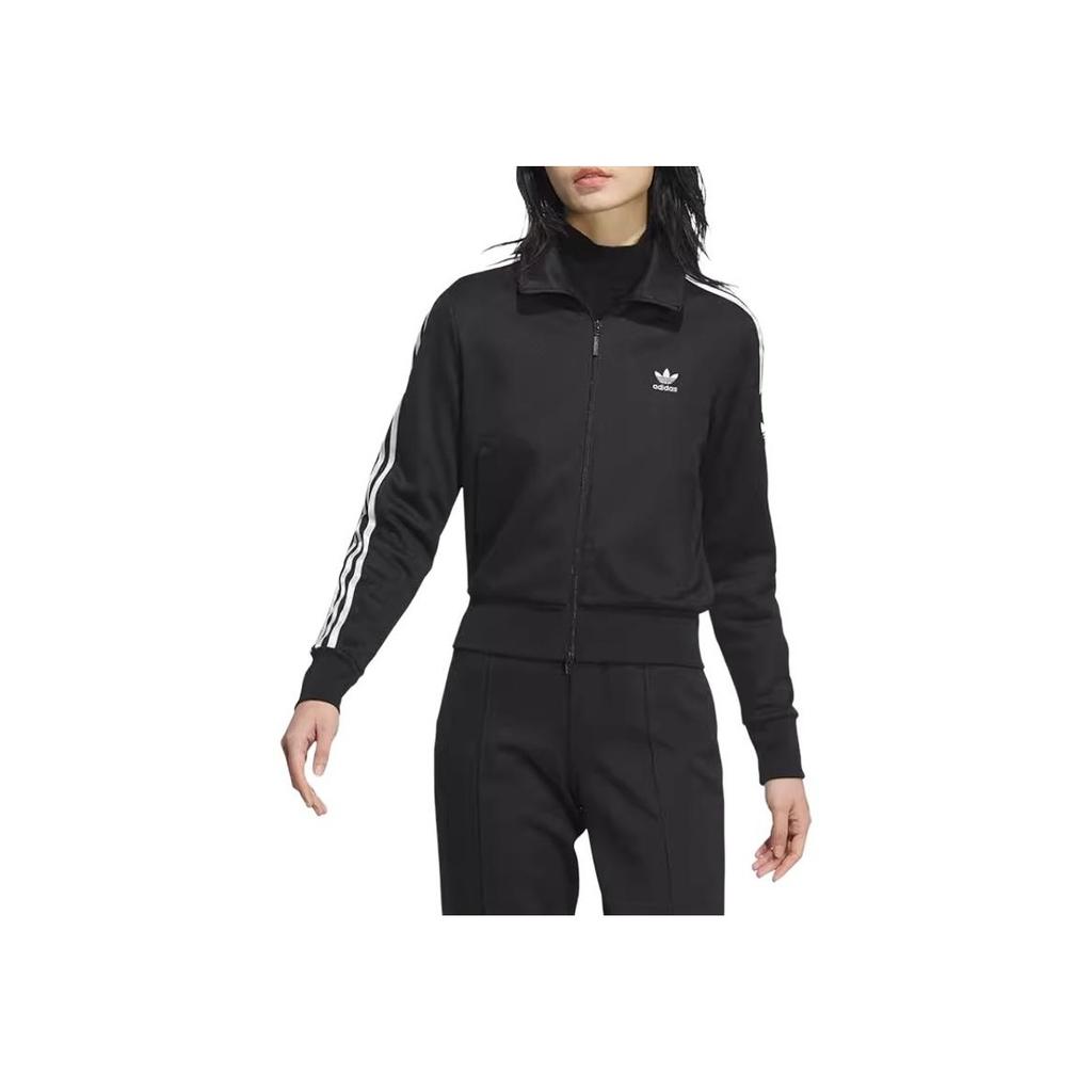 Adidas Originals Fashion Comfortable Casual Short Stand Collar Jacket Women Jacket Black JI7536