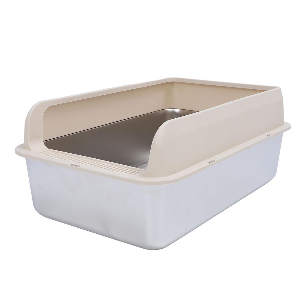 Stainless Steel Cat Litter Box Odor Control High Sides Metal Litter Box Anti Urine Leakage Easy