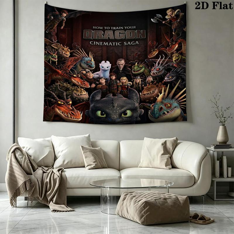 How Train Dragon Wall Tapestry Aesthetic Wall Hanging Printed Fabric Blanket Decorative Tapestries For Bedroom Living Room Home Decor